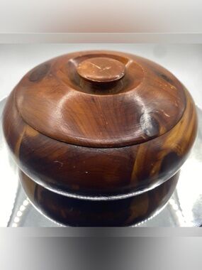Lathed Wooden Bowl Trinket Dish Vintage